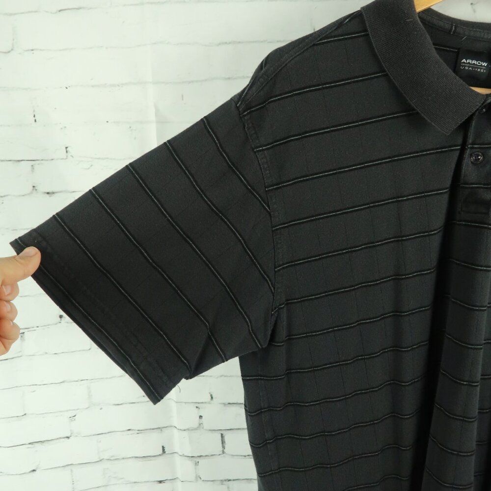 ARROW POLO SHIRT BUNDLE BLACK & GREEN WITH STRIPES SIZE LARGE - Picture 11 of 15